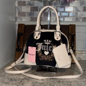 NWT 2 Pieces Juicy Couture Black and Cream Satchel/Crossbody